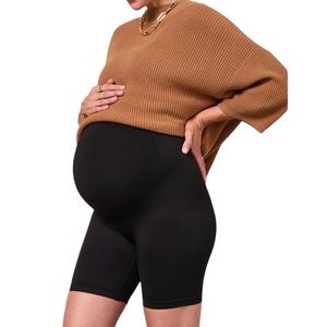 Blanqi Maternity Belly Support Shorts Black Large